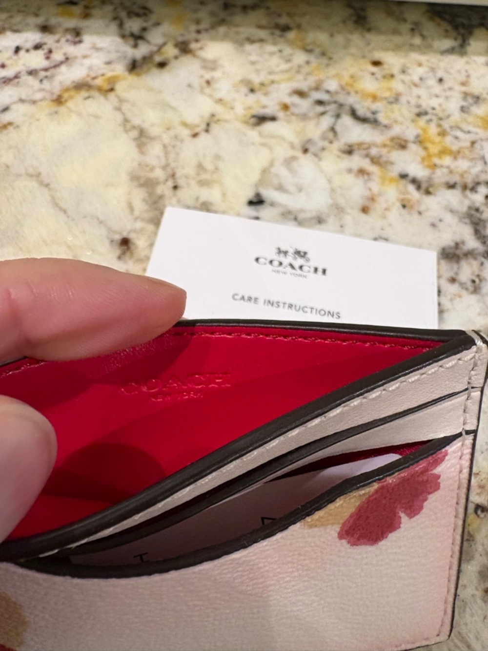 Coach Floral Leather Card Case - Picture 7 of 7